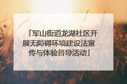 军山街道龙湖社区开展无障碍环境建设法宣传与体验督导活动