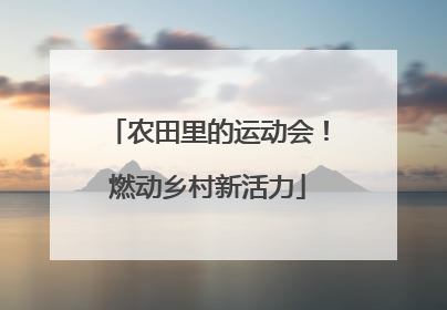 农田里的运动会！燃动乡村新活力