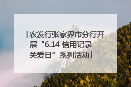 农发行张家界市分行开展“6.14 信用记录关爱日”系列活动