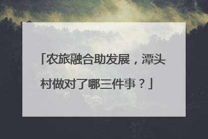 农旅融合助发展，潭头村做对了哪三件事？