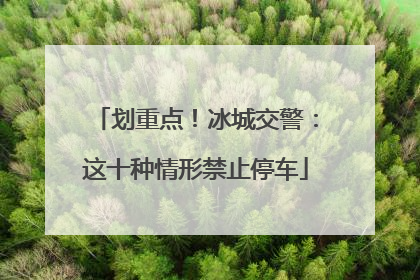 划重点！冰城交警：这十种情形禁止停车