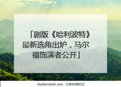 剧版《哈利波特》最新选角出炉，马尔福饰演者公开