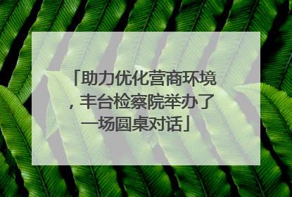 助力优化营商环境，丰台检察院举办了一场圆桌对话