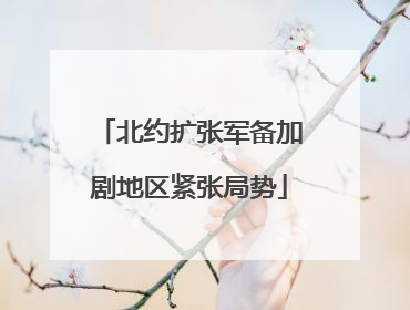 北约扩张军备加剧地区紧张局势