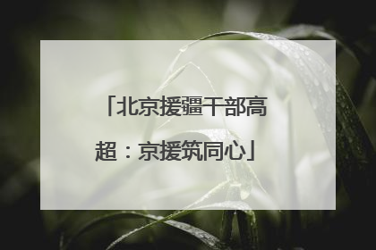北京援疆干部高超：京援筑同心