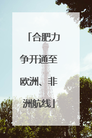 合肥力争开通至欧洲、非洲航线