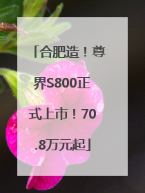 合肥造！尊界S800正式上市！70.8万元起