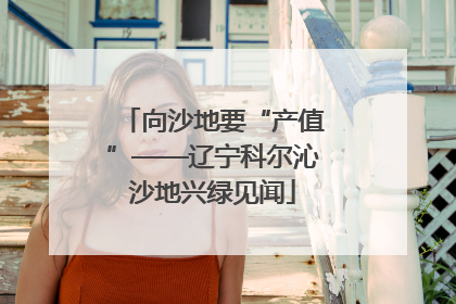 向沙地要“产值”——辽宁科尔沁沙地兴绿见闻