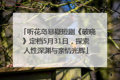 听花岛悬疑短剧《破晓》定档5月31日，探索人性深渊与亲情光辉