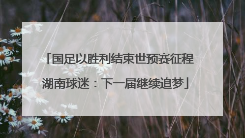 国足以胜利结束世预赛征程 湖南球迷：下一届继续追梦