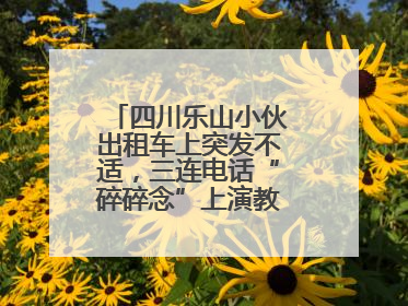 四川乐山小伙出租车上突发不适，三连电话“碎碎念”上演教科书式自救