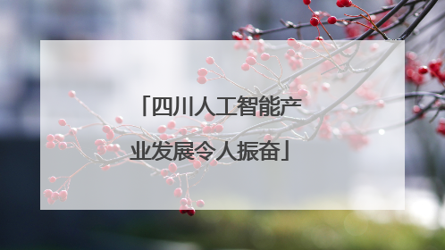 四川人工智能产业发展令人振奋