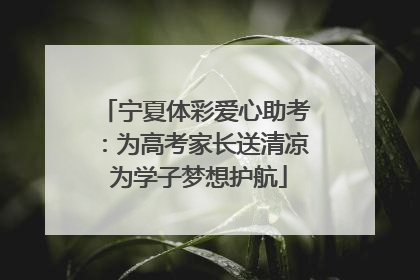 宁夏体彩爱心助考：为高考家长送清凉 为学子梦想护航