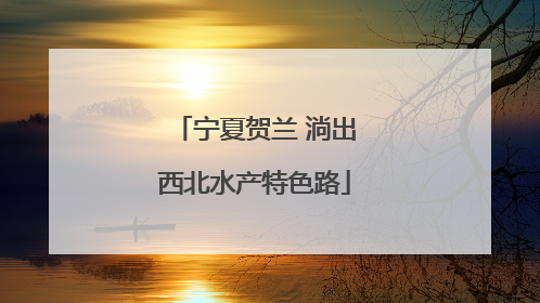 宁夏贺兰 淌出西北水产特色路