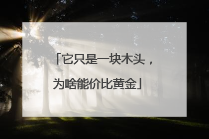 它只是一块木头，为啥能价比黄金