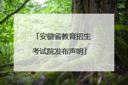 安徽省教育招生考试院发布声明