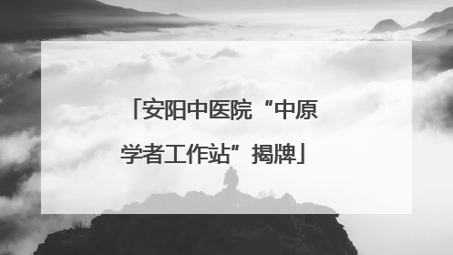 安阳中医院“中原学者工作站”揭牌