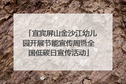 宜宾屏山金沙江幼儿园开展节能宣传周暨全国低碳日宣传活动