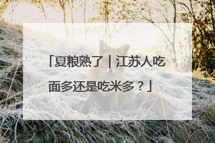 夏粮熟了｜江苏人吃面多还是吃米多？