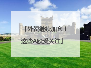 外资继续加仓！这些A股受关注