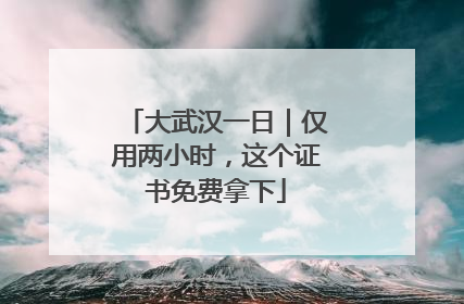 大武汉一日｜仅用两小时，这个证书免费拿下
