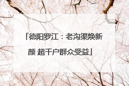 德阳罗江：老沟渠焕新颜 超千户群众受益