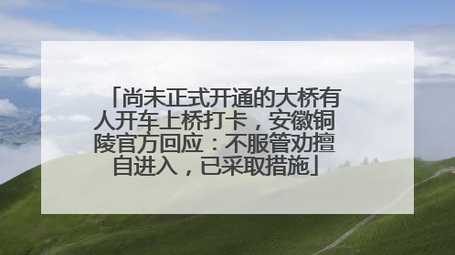 尚未正式开通的大桥有人开车上桥打卡，安徽铜陵官方回应：不服管劝擅自进入，已采取措施