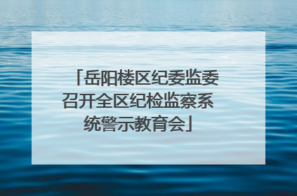岳阳楼区纪委监委召开全区纪检监察系统警示教育会