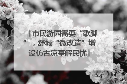 市民游园需要“歇脚”，舒城“微改造”增设仿古凉亭解民忧