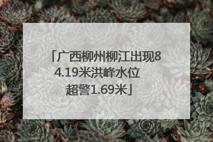 广西柳州柳江出现84.19米洪峰水位 超警1.69米