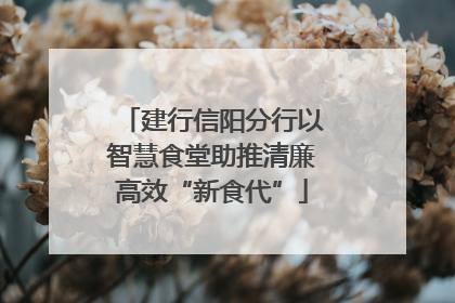 建行信阳分行以智慧食堂助推清廉高效“新食代”