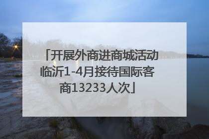 开展外商进商城活动 临沂1-4月接待国际客商13233人次