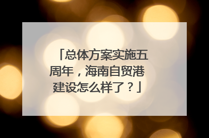 总体方案实施五周年，海南自贸港建设怎么样了？