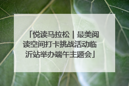悦读马拉松｜最美阅读空间打卡挑战活动临沂站举办端午主题会