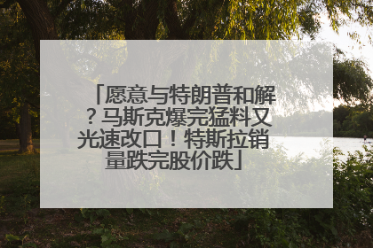 愿意与特朗普和解？马斯克爆完猛料又光速改口！特斯拉销量跌完股价跌