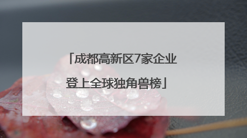成都高新区7家企业登上全球独角兽榜