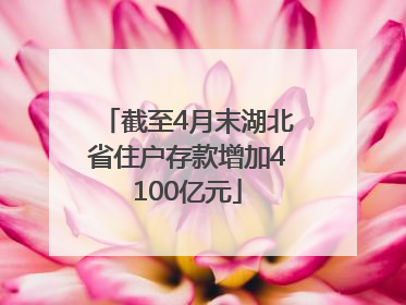 截至4月末湖北省住户存款增加4100亿元