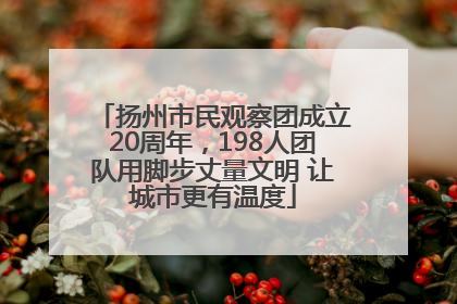 扬州市民观察团成立20周年，198人团队用脚步丈量文明 让城市更有温度