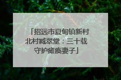 招远市夏甸镇新村北村臧翠堂：三十载守护瘫痪妻子
