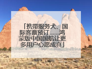 携带服务犬、国际客票预订……鸿蒙版中国国航让更多用户心愿成真