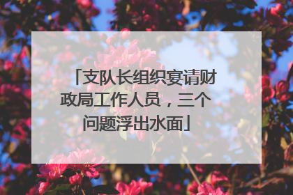 支队长组织宴请财政局工作人员，三个问题浮出水面