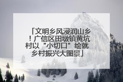 文明乡风浸润山乡！广信区田墩镇黄坑村以“小切口”绘就乡村振兴大图景
