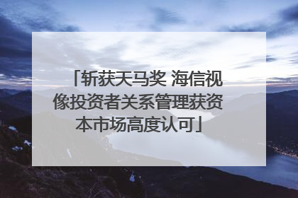 斩获天马奖 海信视像投资者关系管理获资本市场高度认可