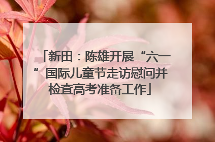 新田：陈雄开展“六一”国际儿童节走访慰问并检查高考准备工作