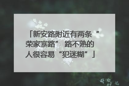 新安路附近有两条“荣家寨路” 路不熟的人很容易“犯迷糊”