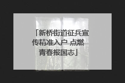 新桥街道征兵宣传精准入户 点燃青春报国志