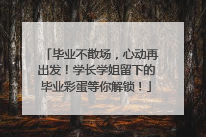 毕业不散场，心动再出发！学长学姐留下的毕业彩蛋等你解锁！