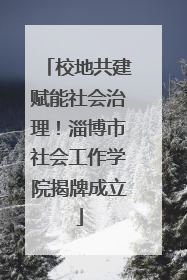 校地共建赋能社会治理！淄博市社会工作学院揭牌成立