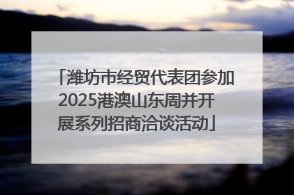 潍坊市经贸代表团参加2025港澳山东周并开展系列招商洽谈活动