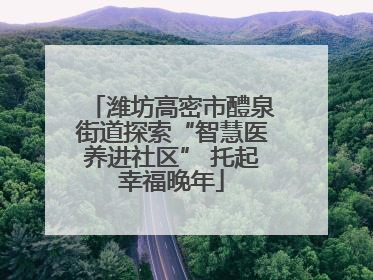 潍坊高密市醴泉街道探索“智慧医养进社区” 托起幸福晚年